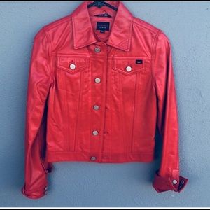 Red leather jacket